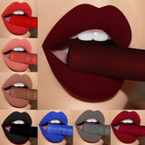 Matte Nude Lipstick Lipkit Pigment Dark Red Black Long Lasting