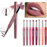Waterproof Long Lasting Tint Sexy Red Lip Velvet Matte Liner Pen Lipstick Set