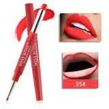 Waterproof Long Lasting Tint Sexy Red Lip Velvet Matte Liner Pen Lipstick Set