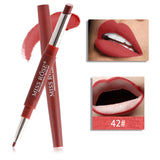 Waterproof Long Lasting Tint Sexy Red Lip Velvet Matte Liner Pen Lipstick Set