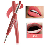 Waterproof Long Lasting Tint Sexy Red Lip Velvet Matte Liner Pen Lipstick Set