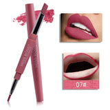 Waterproof Long Lasting Tint Sexy Red Lip Velvet Matte Liner Pen Lipstick Set