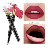 QIBEST 2 In 1 Matte Lipstick Lip Liner Nude Lipliner