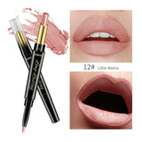 QIBEST 2 In 1 Matte Lipstick Lip Liner Nude Lipliner
