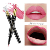 QIBEST 2 In 1 Matte Lipstick Lip Liner Nude Lipliner