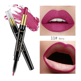 QIBEST 2 In 1 Matte Lipstick Lip Liner Nude Lipliner