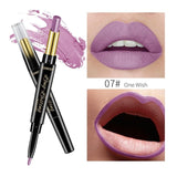 QIBEST 2 In 1 Matte Lipstick Lip Liner Nude Lipliner