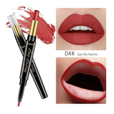 QIBEST 2 In 1 Matte Lipstick Lip Liner Nude Lipliner