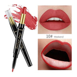 QIBEST 2 In 1 Matte Lipstick Lip Liner Nude Lipliner