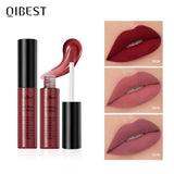QIBEST Matte Lip Gloss Lip Makeup Velet Nude Waterproof