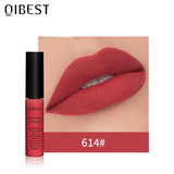 QIBEST Matte Lip Gloss Lip Makeup Velet Nude Waterproof