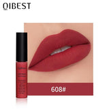 QIBEST Matte Lip Gloss Lip Makeup Velet Nude Waterproof