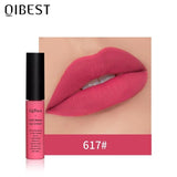 QIBEST Matte Lip Gloss Lip Makeup Velet Nude Waterproof