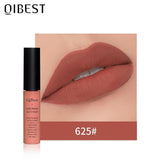 QIBEST Matte Lip Gloss Lip Makeup Velet Nude Waterproof