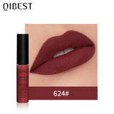 QIBEST Matte Lip Gloss Lip Makeup Velet Nude Waterproof
