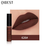 QIBEST Matte Lip Gloss Lip Makeup Velet Nude Waterproof