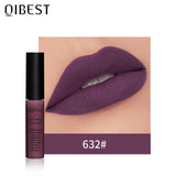 QIBEST Matte Lip Gloss Lip Makeup Velet Nude Waterproof