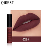 QIBEST Matte Lip Gloss Lip Makeup Velet Nude Waterproof