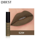 QIBEST Matte Lip Gloss Lip Makeup Velet Nude Waterproof