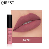 QIBEST Matte Lip Gloss Lip Makeup Velet Nude Waterproof