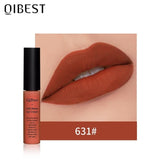 QIBEST Matte Lip Gloss Lip Makeup Velet Nude Waterproof