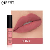 QIBEST Matte Lip Gloss Lip Makeup Velet Nude Waterproof