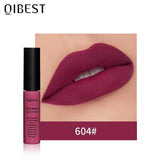 QIBEST Matte Lip Gloss Lip Makeup Velet Nude Waterproof