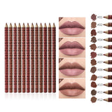 12Pcs/set Professional Wood Lipliner Lady Charming Lip Liner Soft Pencil Contour Makeup