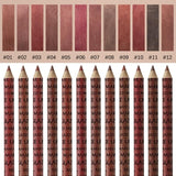 12Pcs/set Professional Wood Lipliner Lady Charming Lip Liner Soft Pencil Contour Makeup